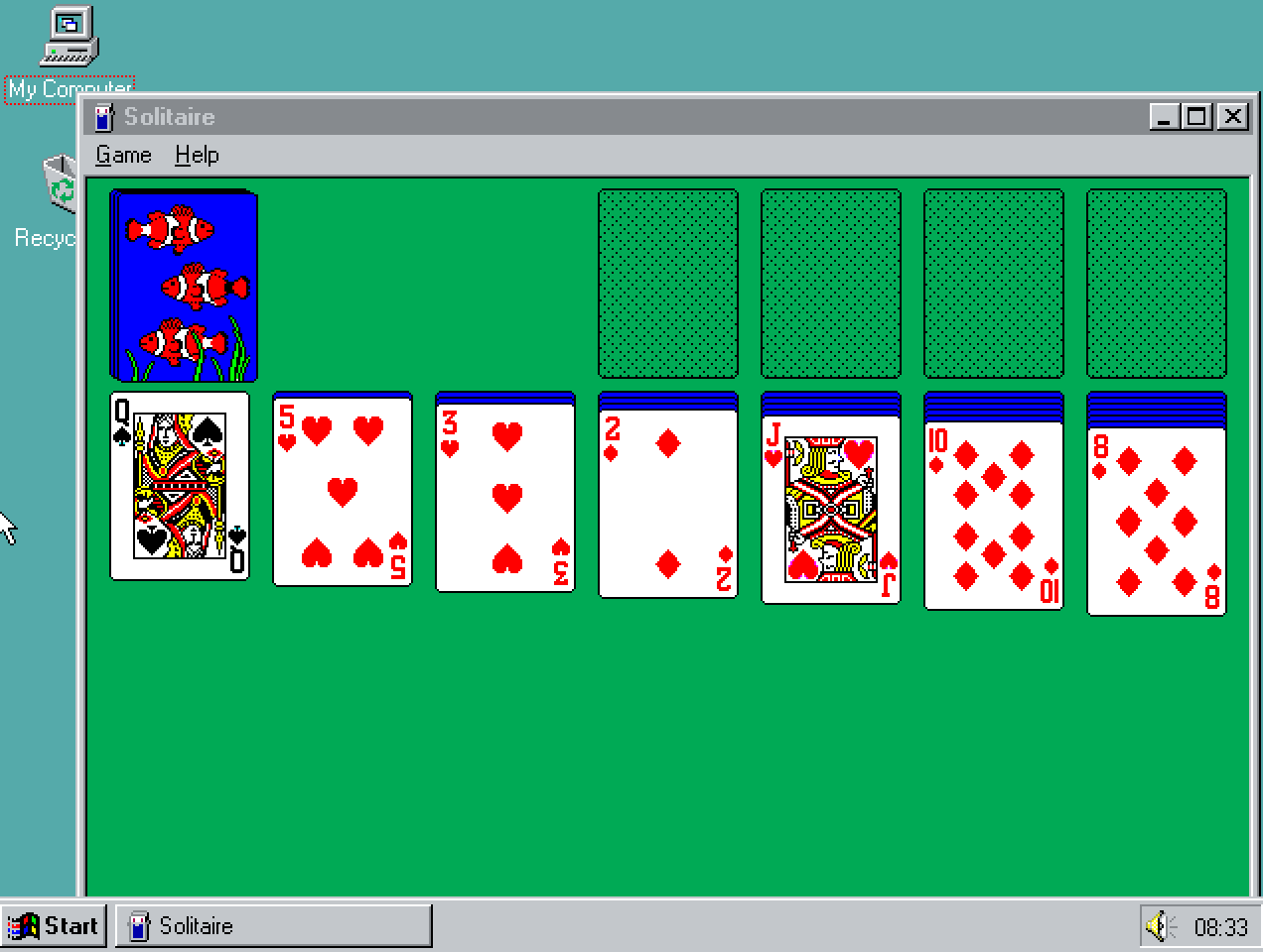 Windows 95 Solitaire Gameplay